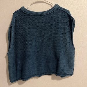 free people blue sweater cropped